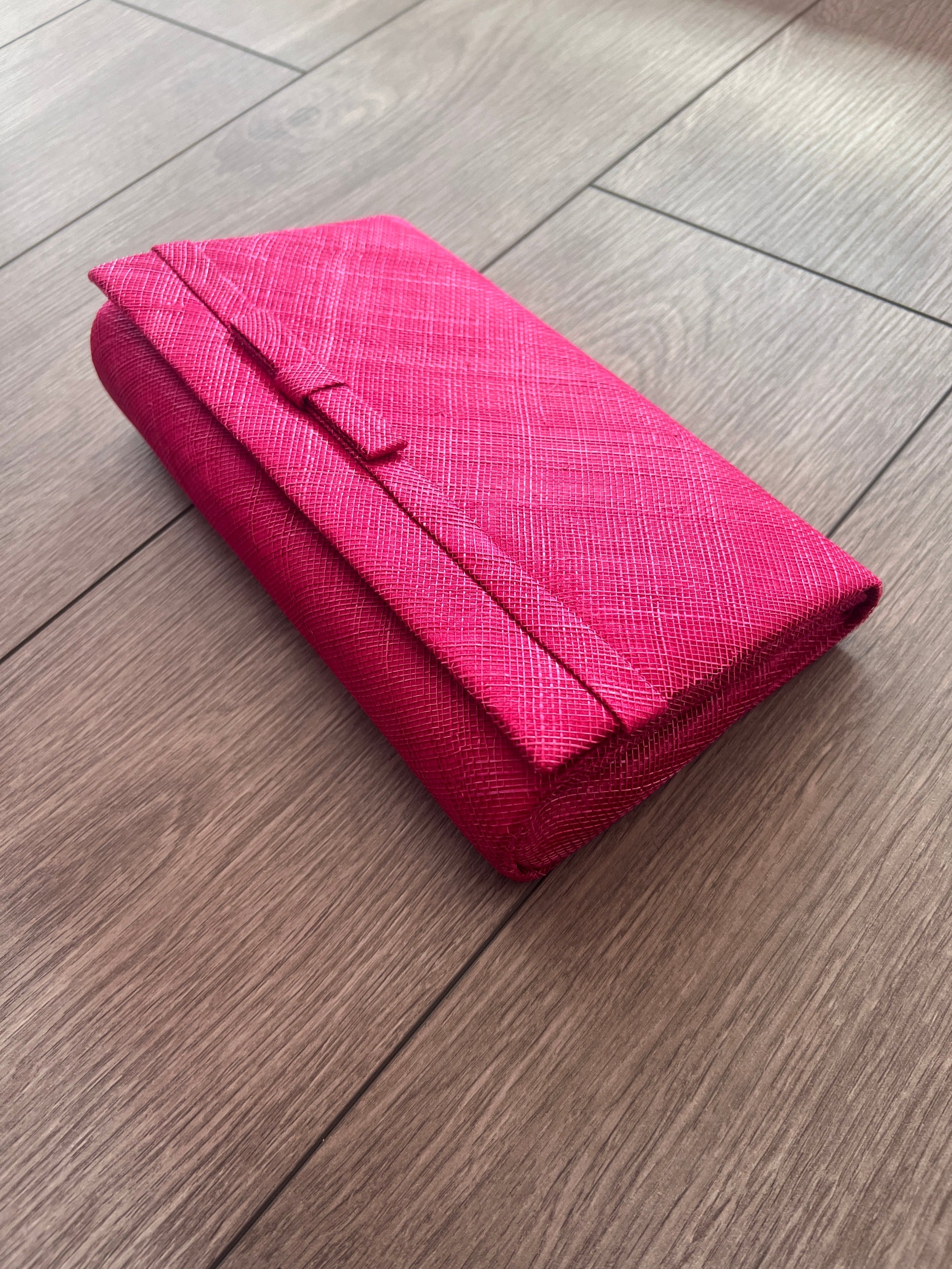 Classic Sinamay Raspberry Clutch Bag For Weddings-Fascinators Direct