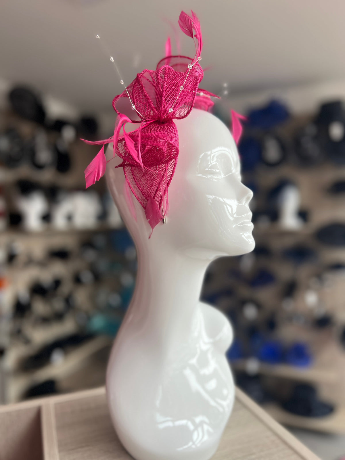 Classic Sinamay Raspberry Fascinator-Fascinators Direct