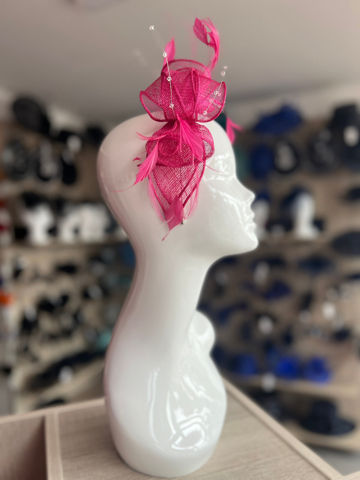 Classic Sinamay Raspberry Fascinator-Fascinators Direct