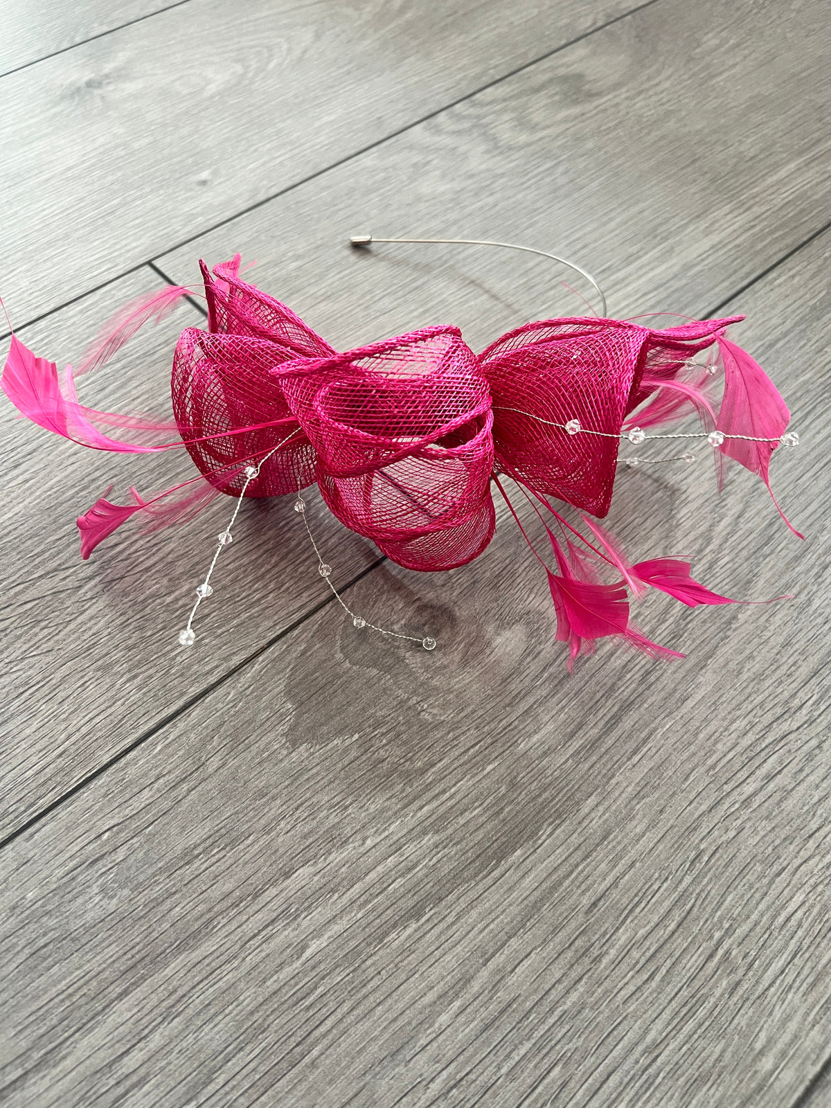 Classic Sinamay Raspberry Fascinator-Fascinators Direct