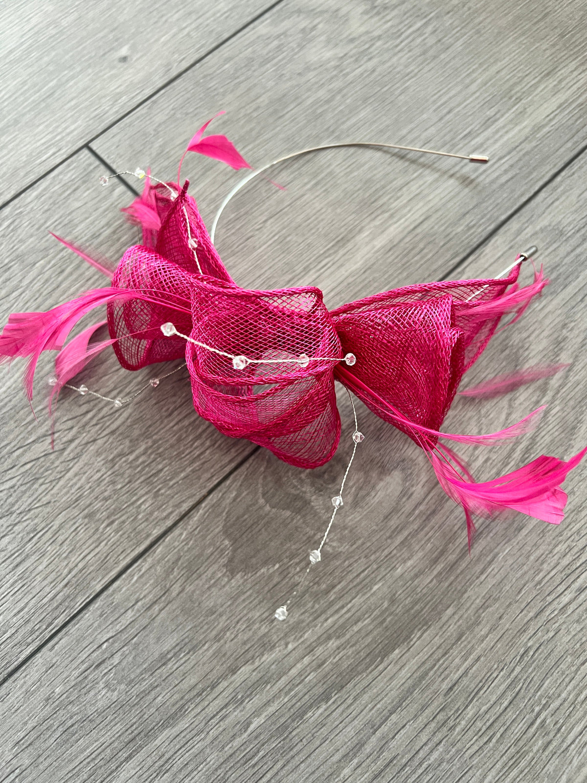 Classic Sinamay Raspberry Fascinator-Fascinators Direct
