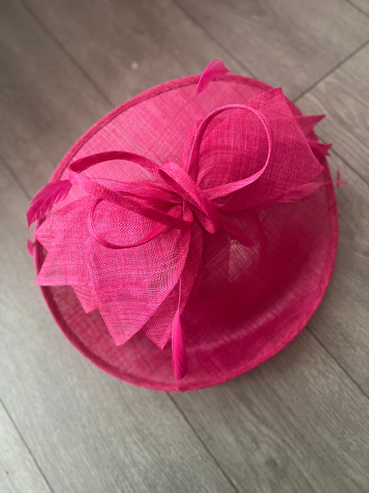 Classic Sinamay Raspberry Hatinator with Bow-Fascinators Direct