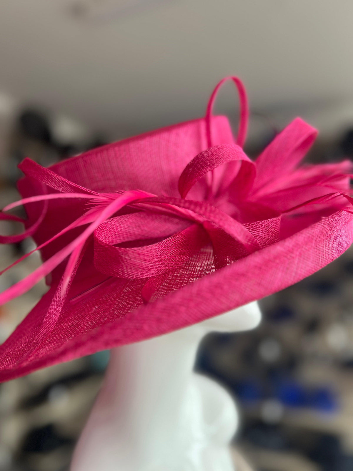 Classic Sinamay Raspberry Wedding Hat-Fascinators Direct