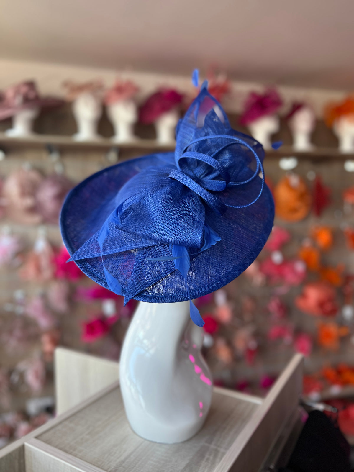 Classic Sinamay Sapphire Hatinator with Bow-Fascinators Direct