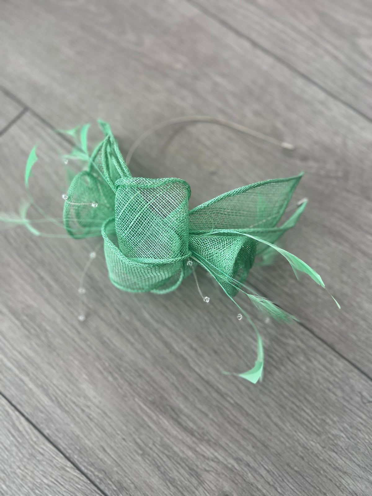 Classic Sinamay Spring Green Fascinator-Fascinators Direct