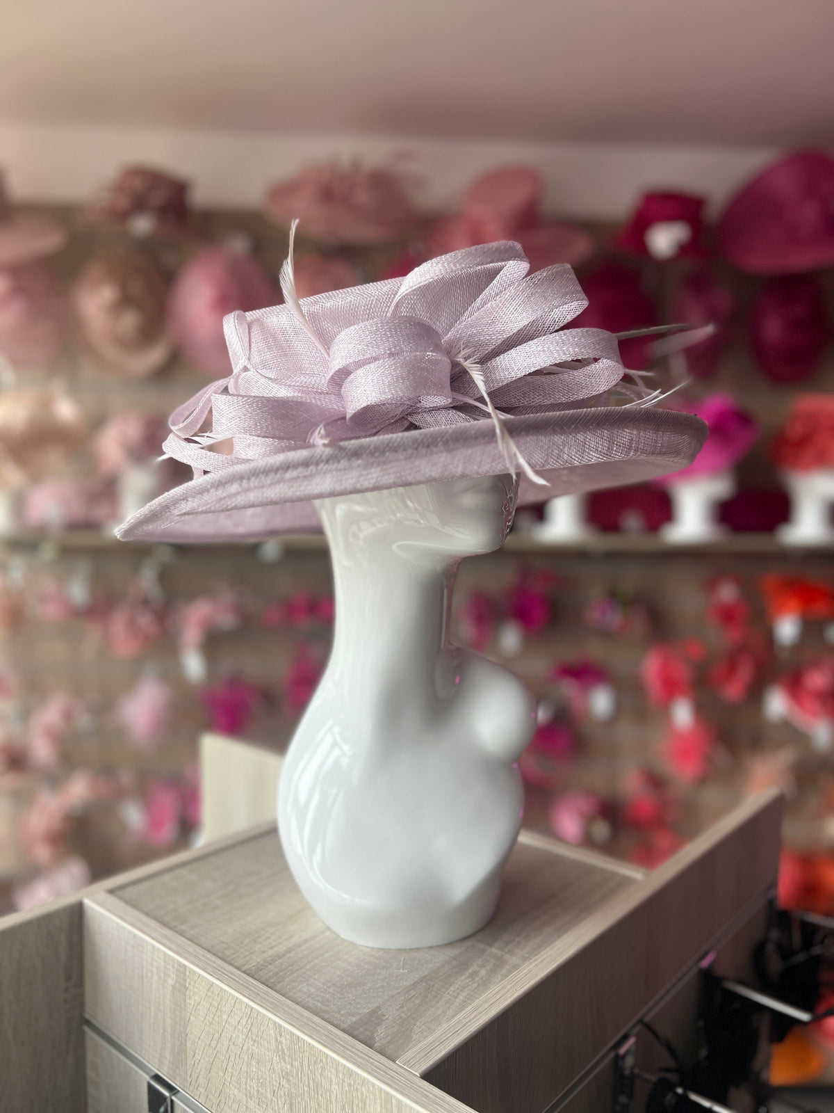 Classic Sinamay Sweet Lavender Wedding Hat-Fascinators Direct