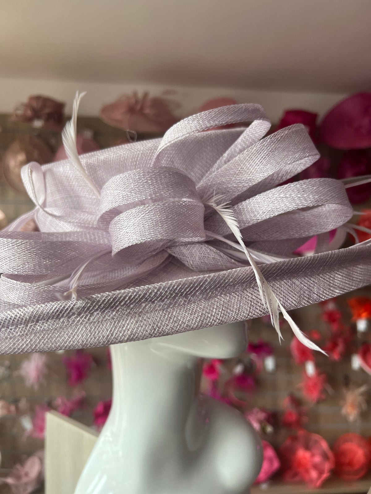 Classic Sinamay Sweet Lavender Wedding Hat-Fascinators Direct