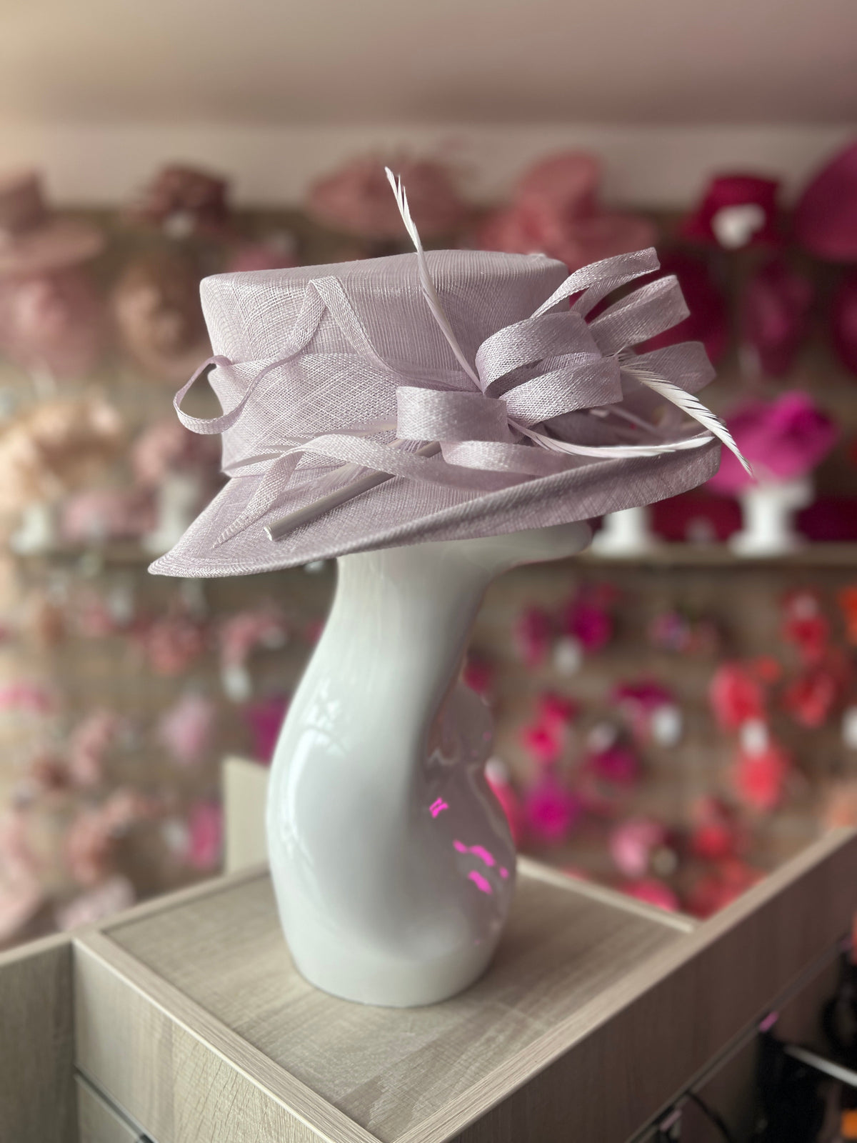 Classic Sinamay Sweet Lavender Wedding Hat-Fascinators Direct
