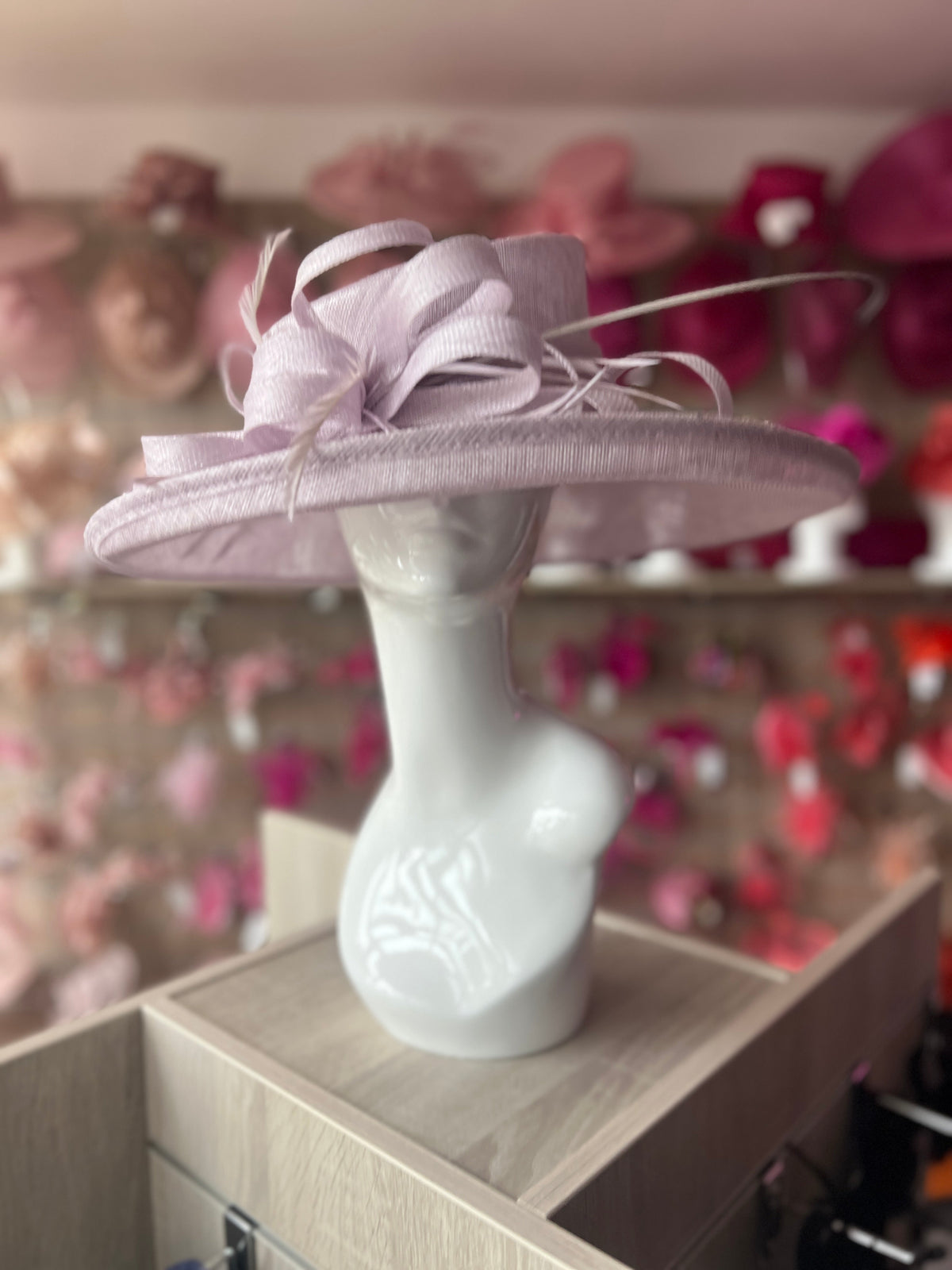 Classic Sinamay Sweet Lavender Wedding Hat-Fascinators Direct