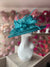 Classic Sinamay Teal Wedding Hat-Fascinators Direct