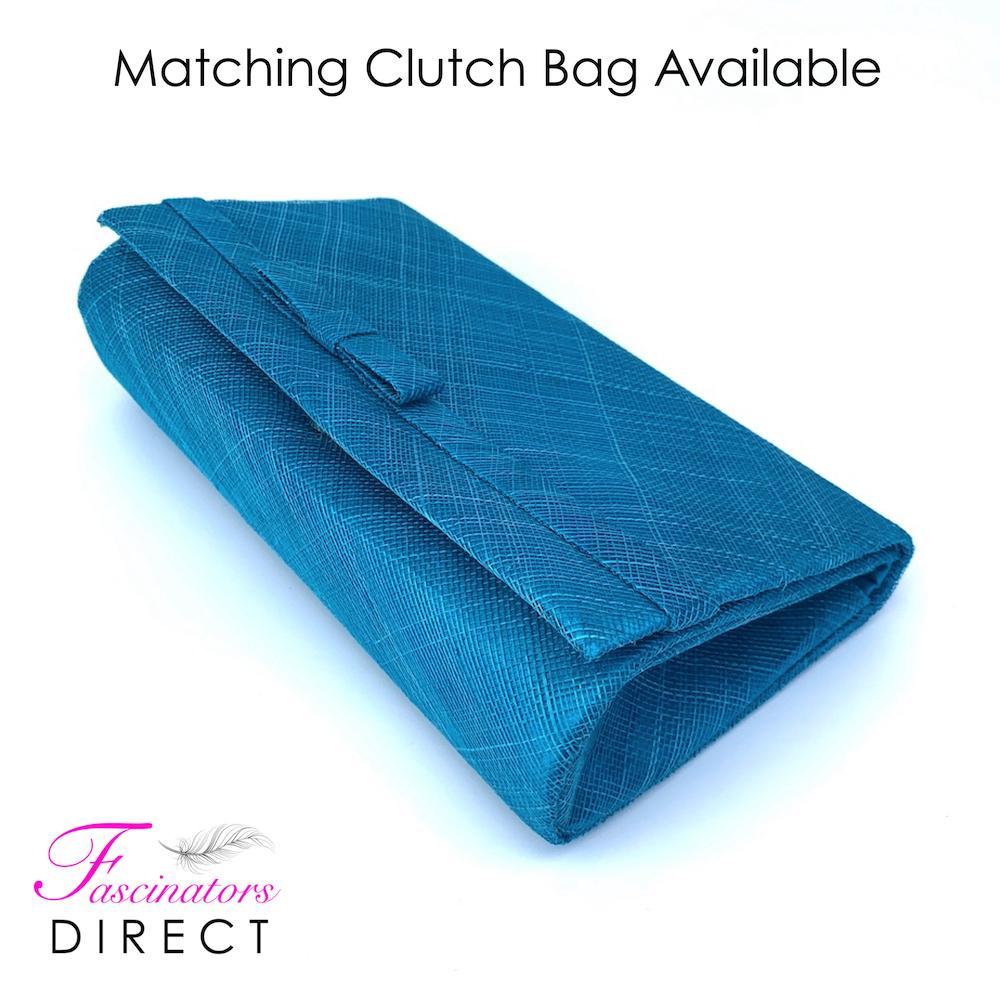 Classic Sinamay Teal Wedding Hat-Fascinators Direct