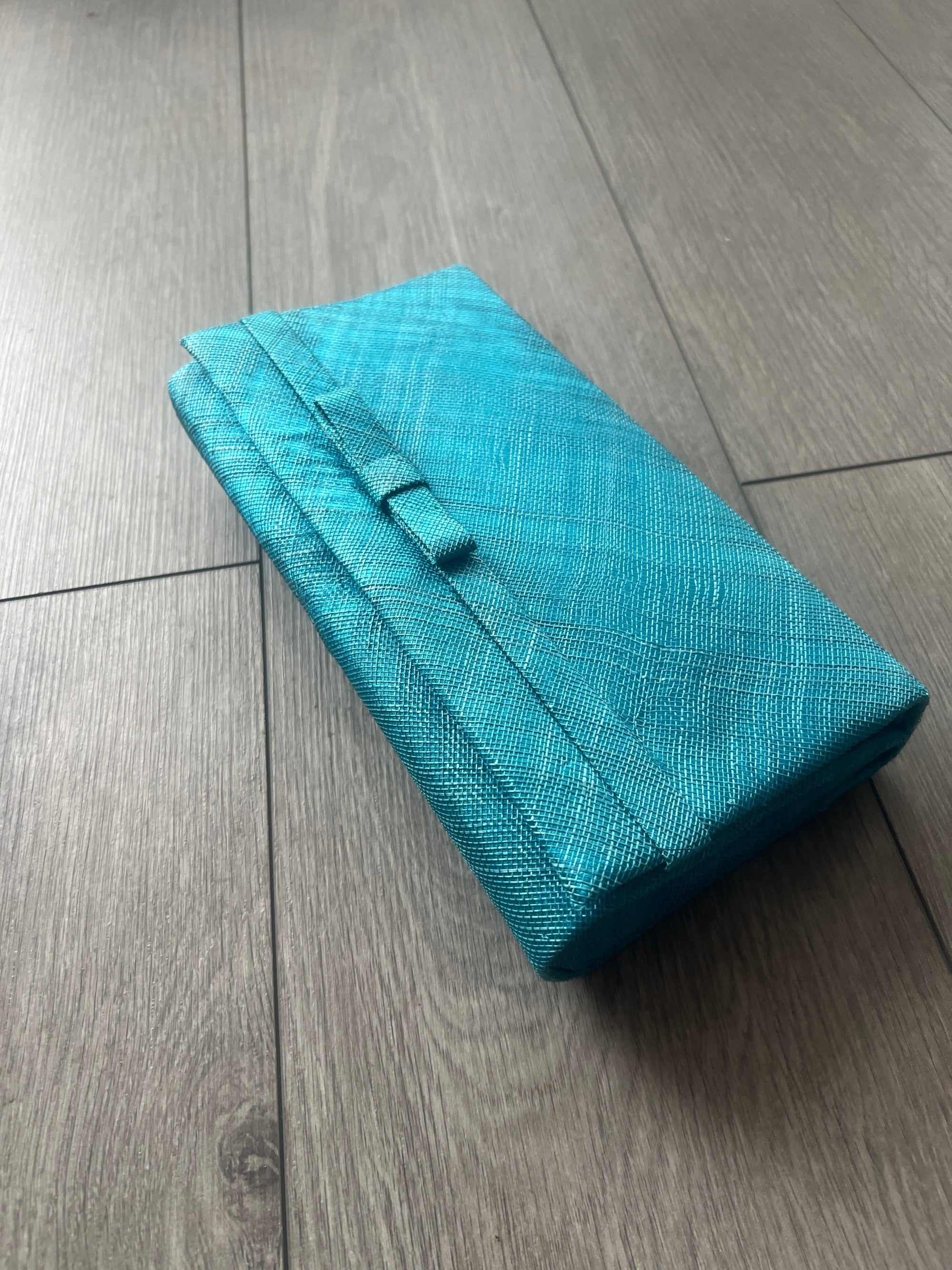 Classic Sinamay Turquoise Clutch Bag For Weddings-Fascinators Direct