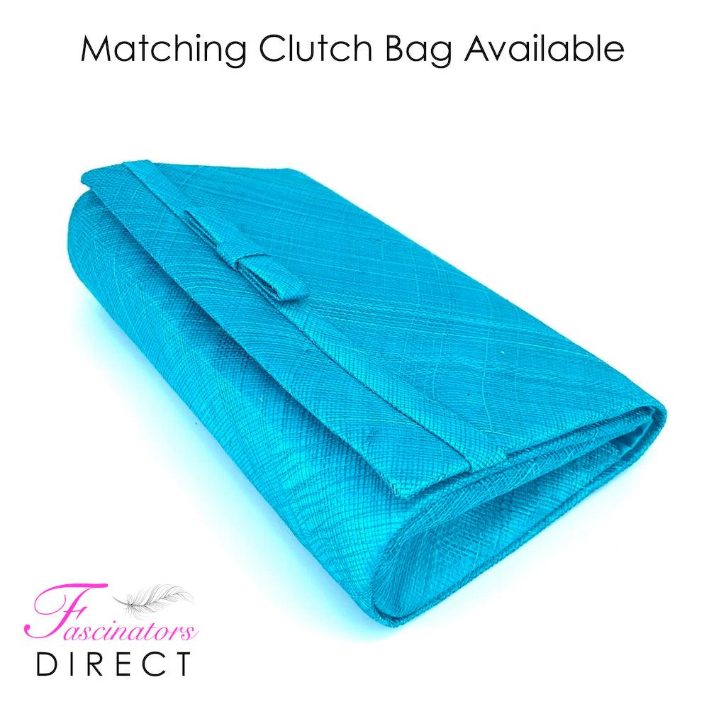 Classic Sinamay Turquoise Fascinator-Fascinators Direct