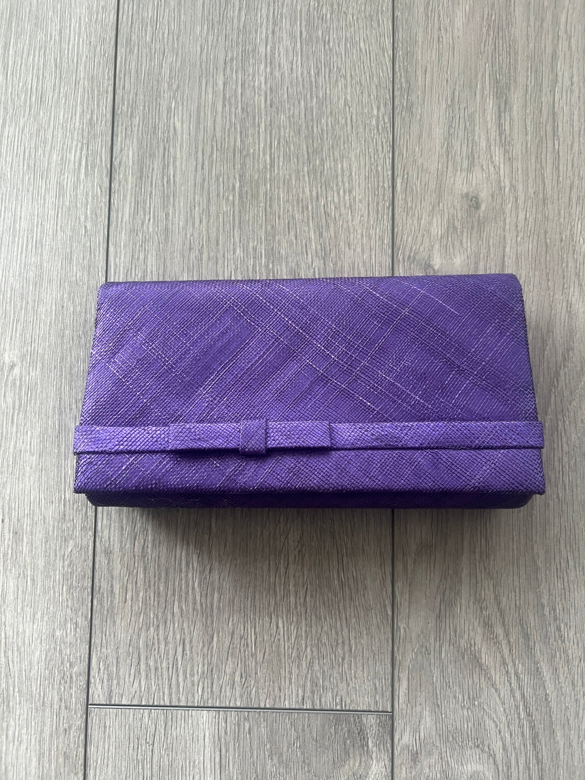 Classic Sinamay Violet Clutch Bag For Weddings-Fascinators Direct