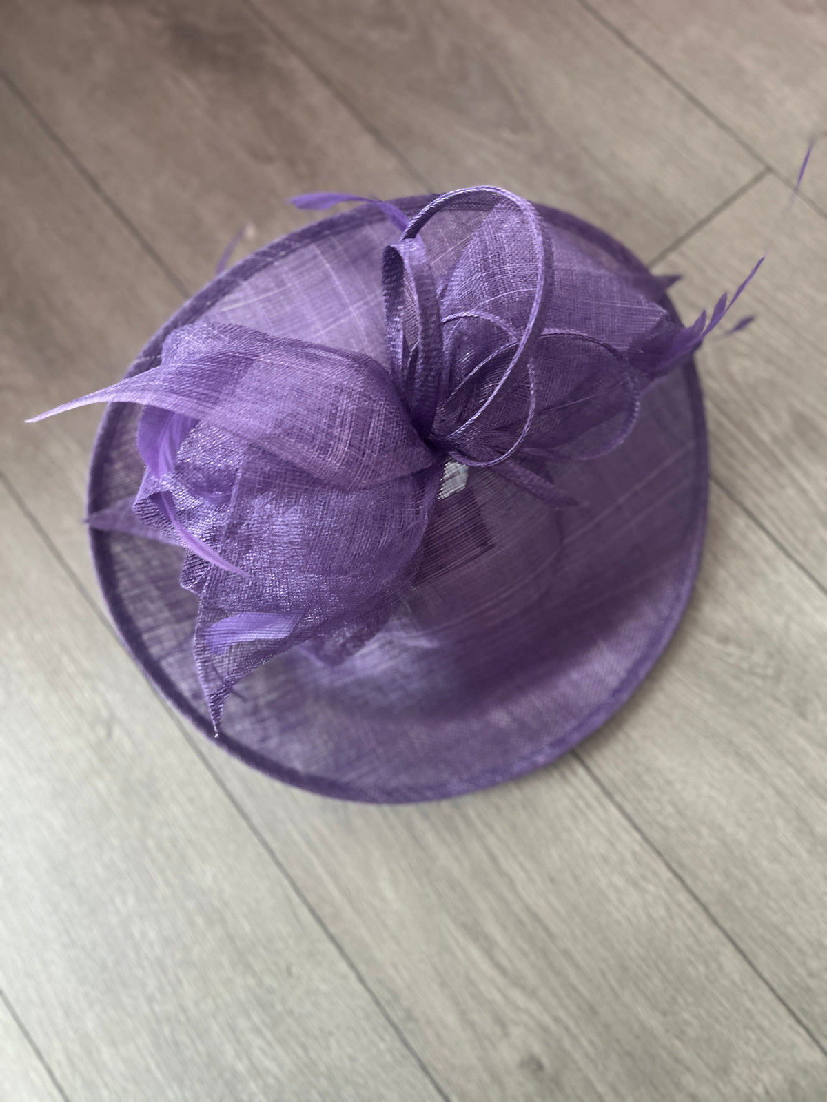 Classic Sinamay Violet Hatinator with Bow-Fascinators Direct