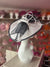 Classic Sinamay White & Navy Hatinator with Bow-Fascinators Direct