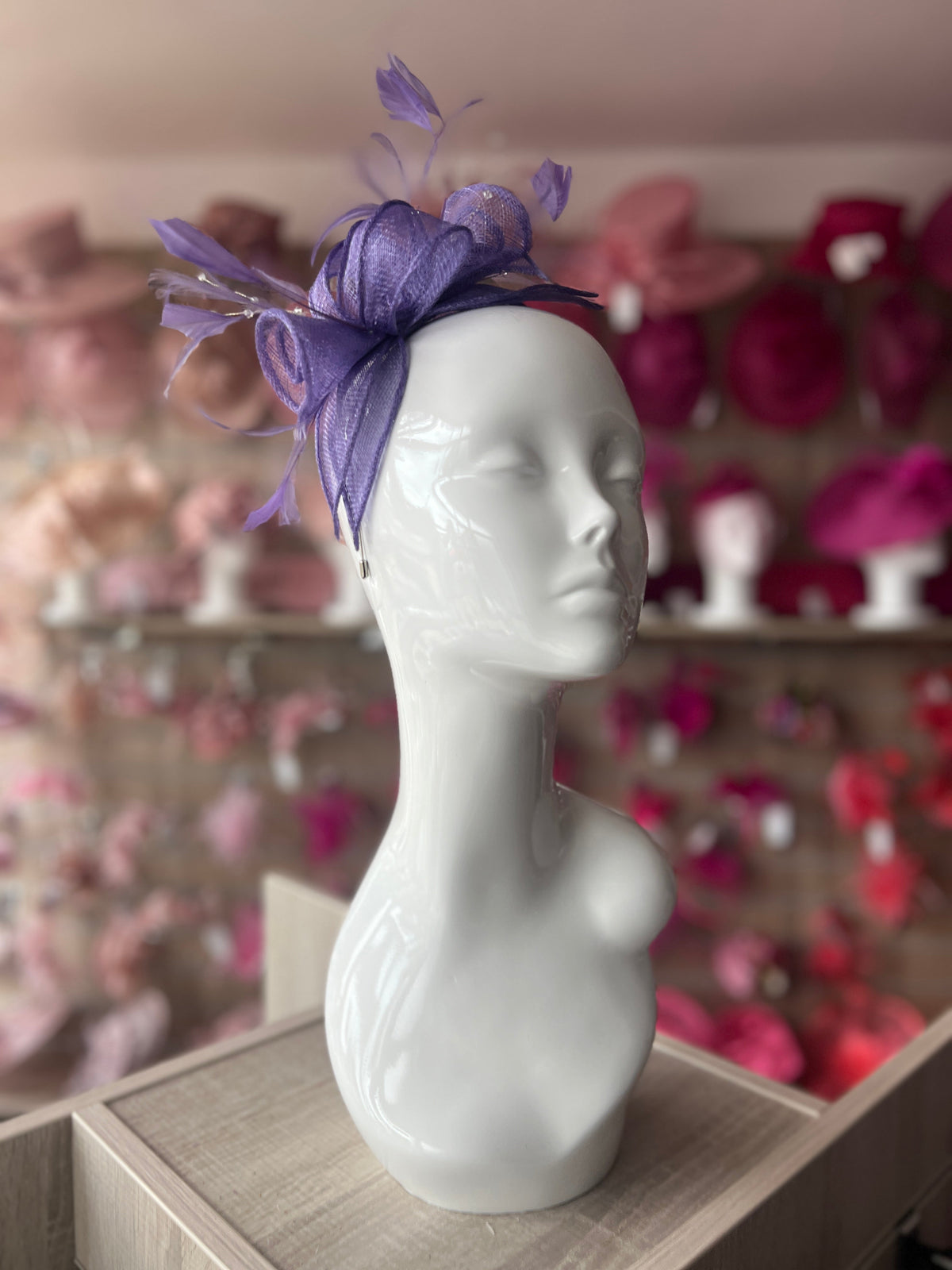 Classic Sinamay Wisteria Fascinator-Fascinators Direct