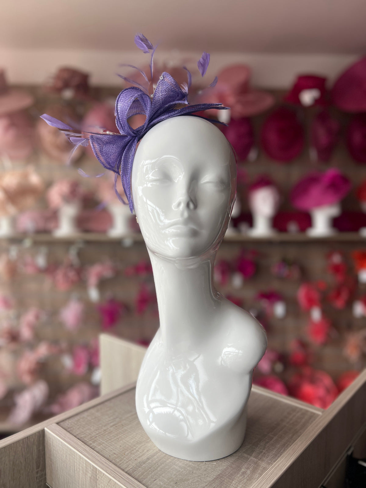 Classic Sinamay Wisteria Fascinator-Fascinators Direct