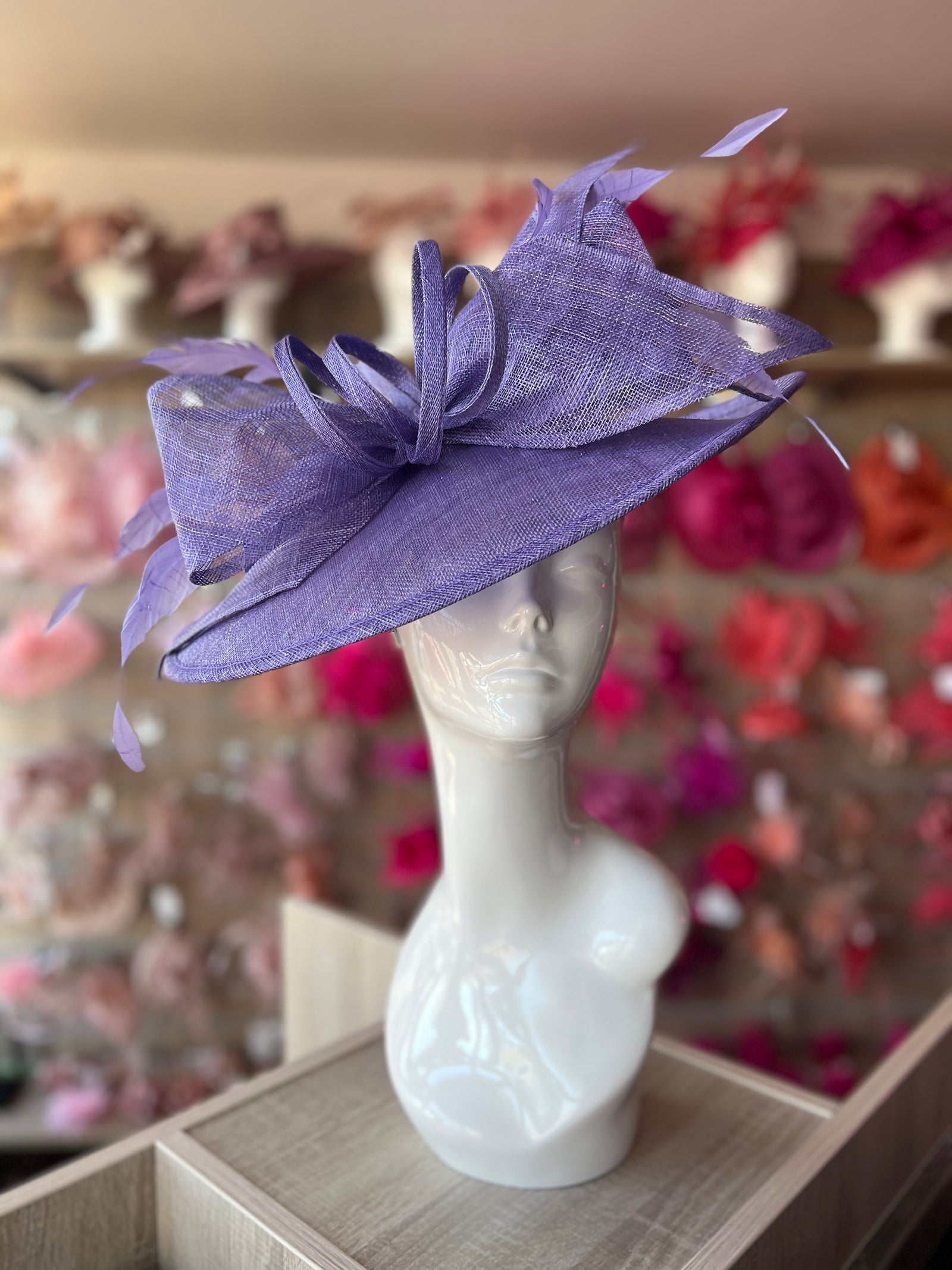 Classic Sinamay Wisteria Hatinator with Bow-Fascinators Direct