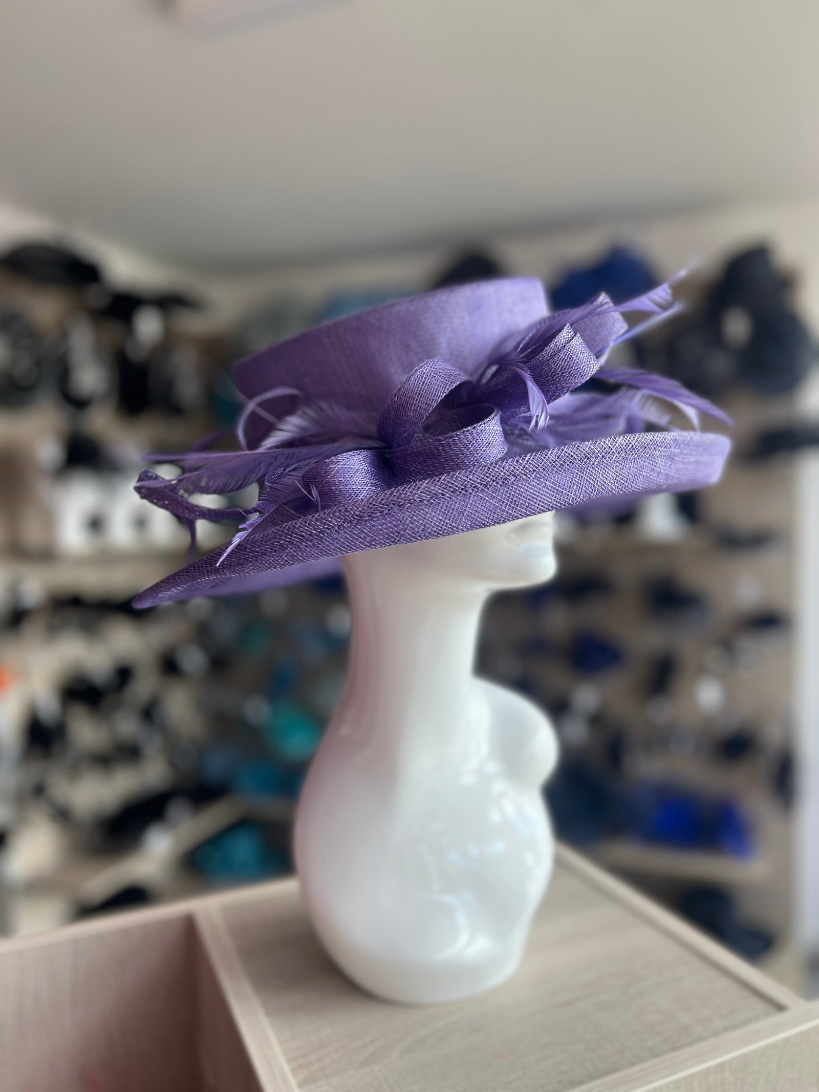 Classic Sinamay Wisteria Wedding Hat-Fascinators Direct