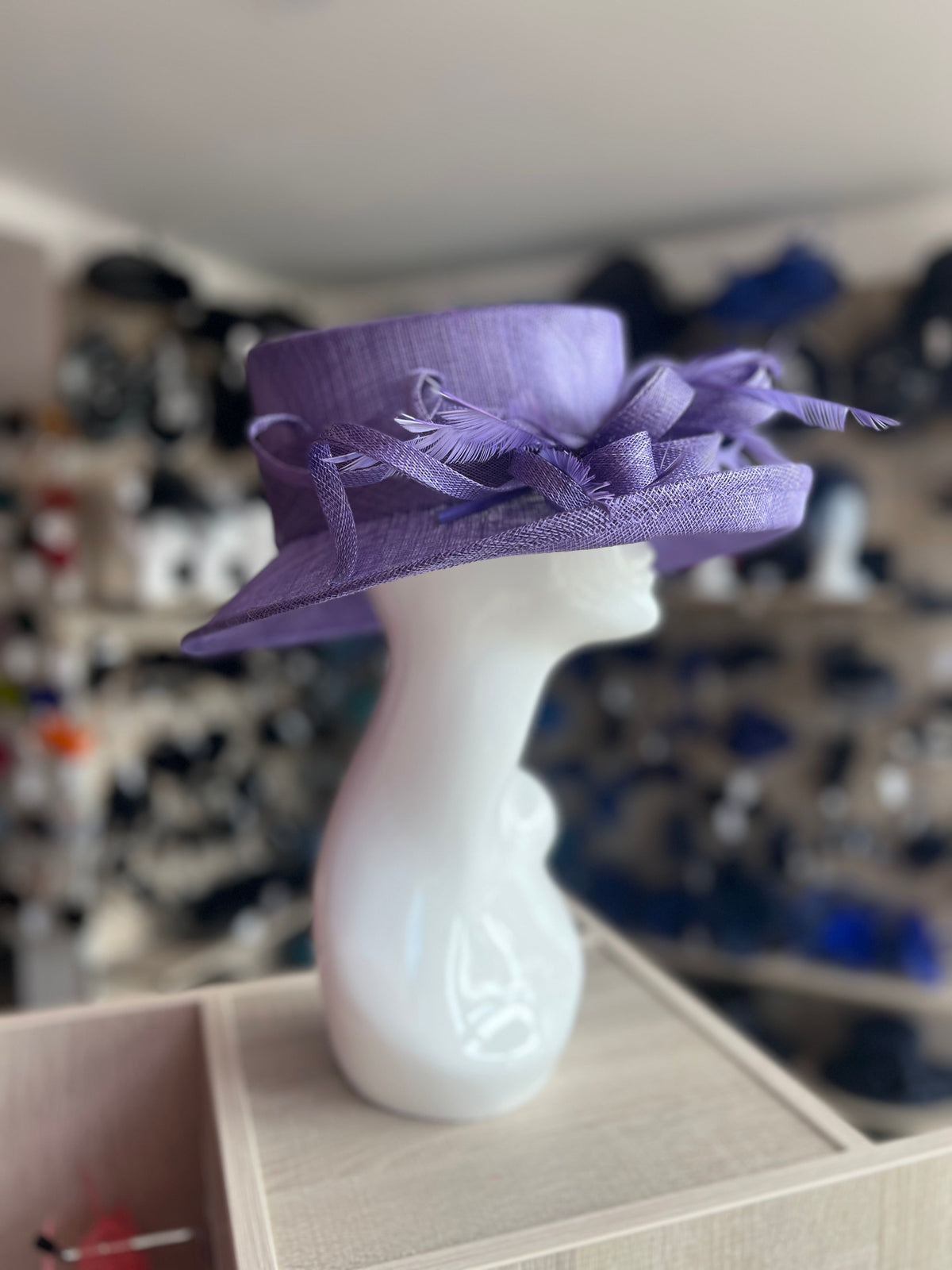 Classic Sinamay Wisteria Wedding Hat-Fascinators Direct