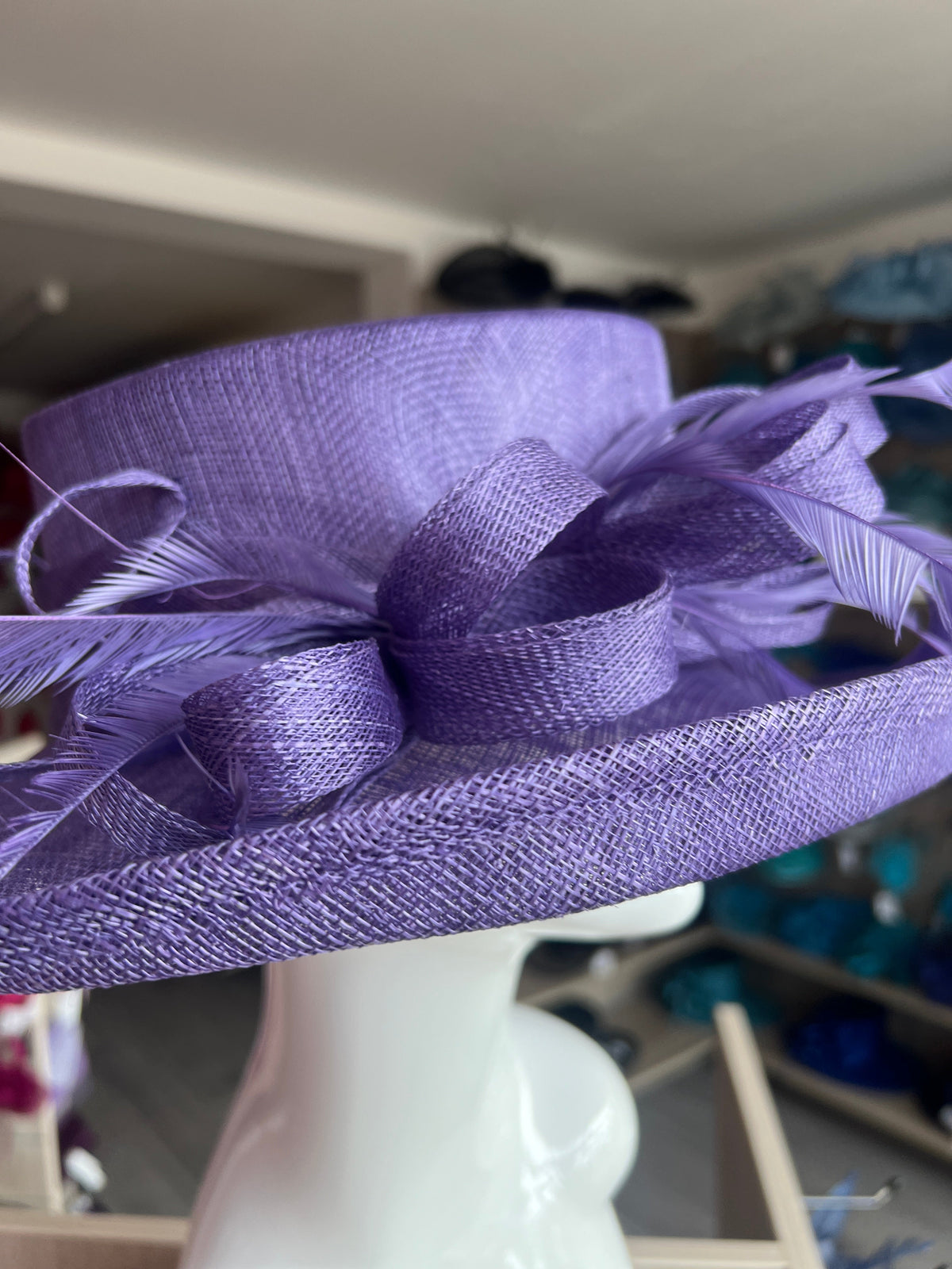 Classic Sinamay Wisteria Wedding Hat-Fascinators Direct