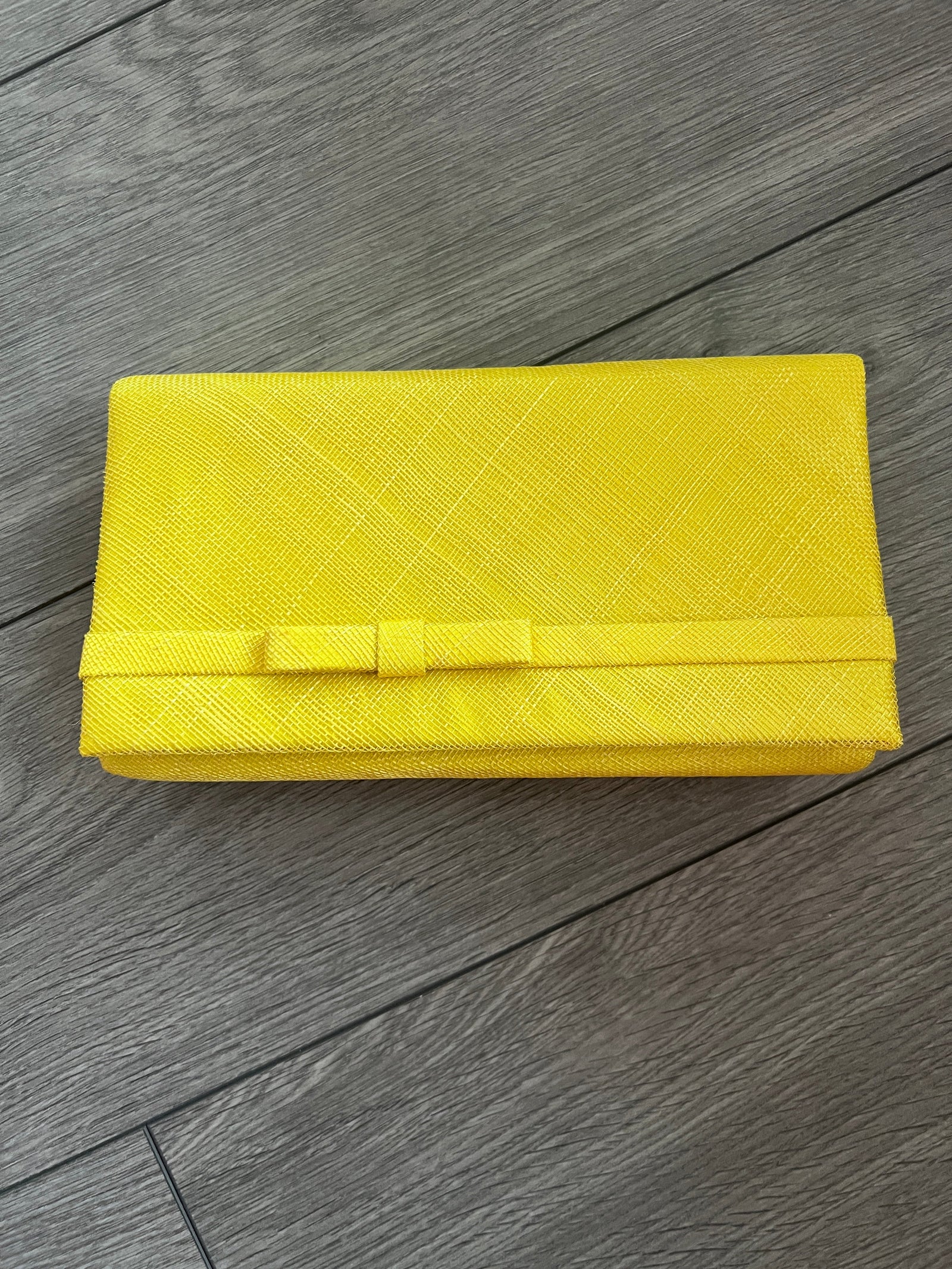 Classic Sinamay Yellow Clutch Bag For Weddings-Fascinators Direct