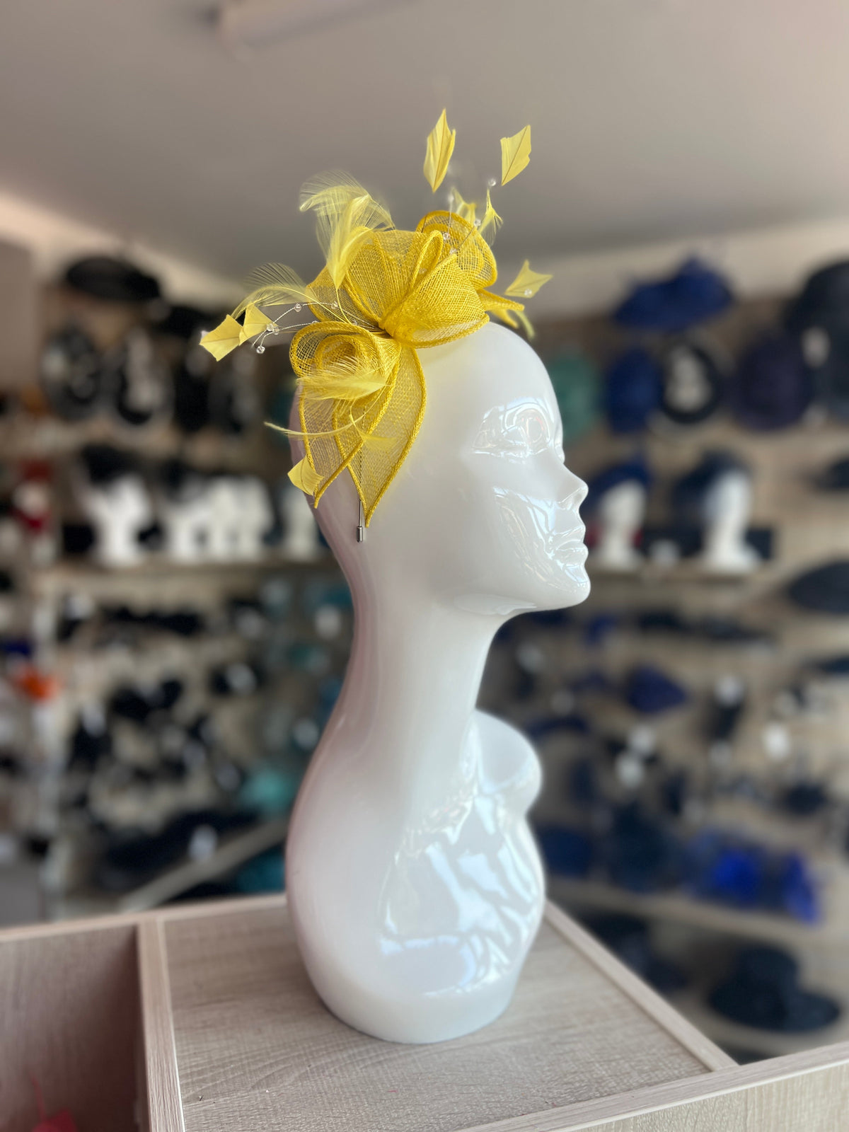 Classic Sinamay Yellow Fascinator-Fascinators Direct