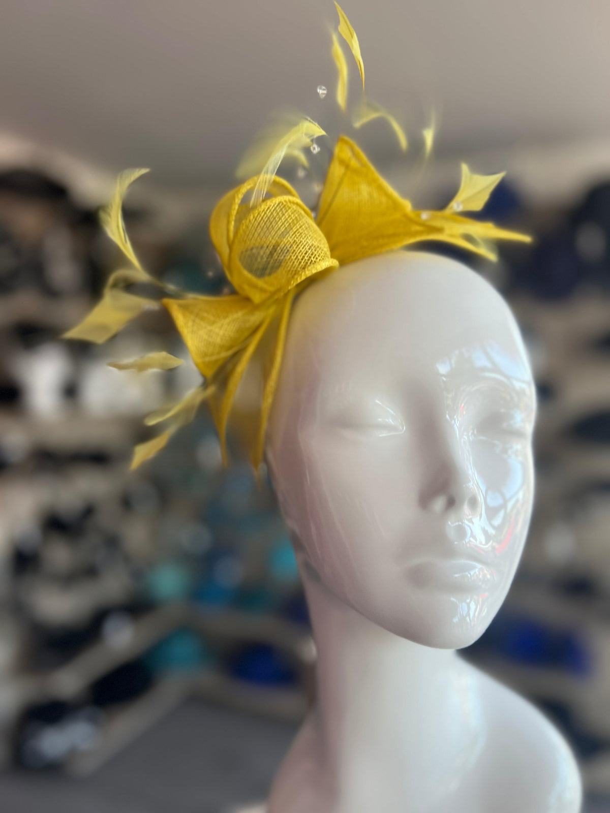 Classic Sinamay Yellow Fascinator-Fascinators Direct