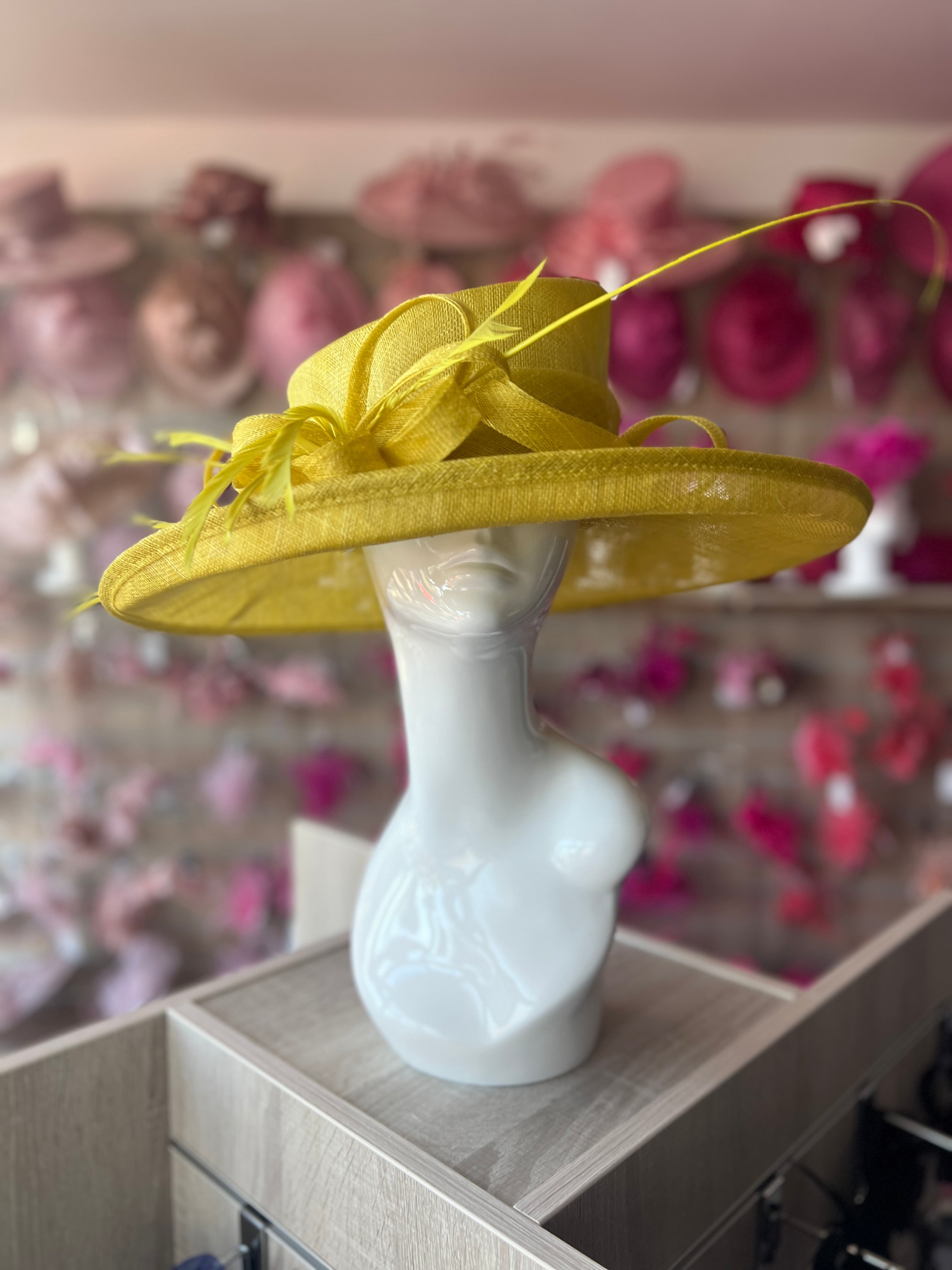 Fashion Cheap Race Day Hats And Fascinators Classic Sinamay Yellow