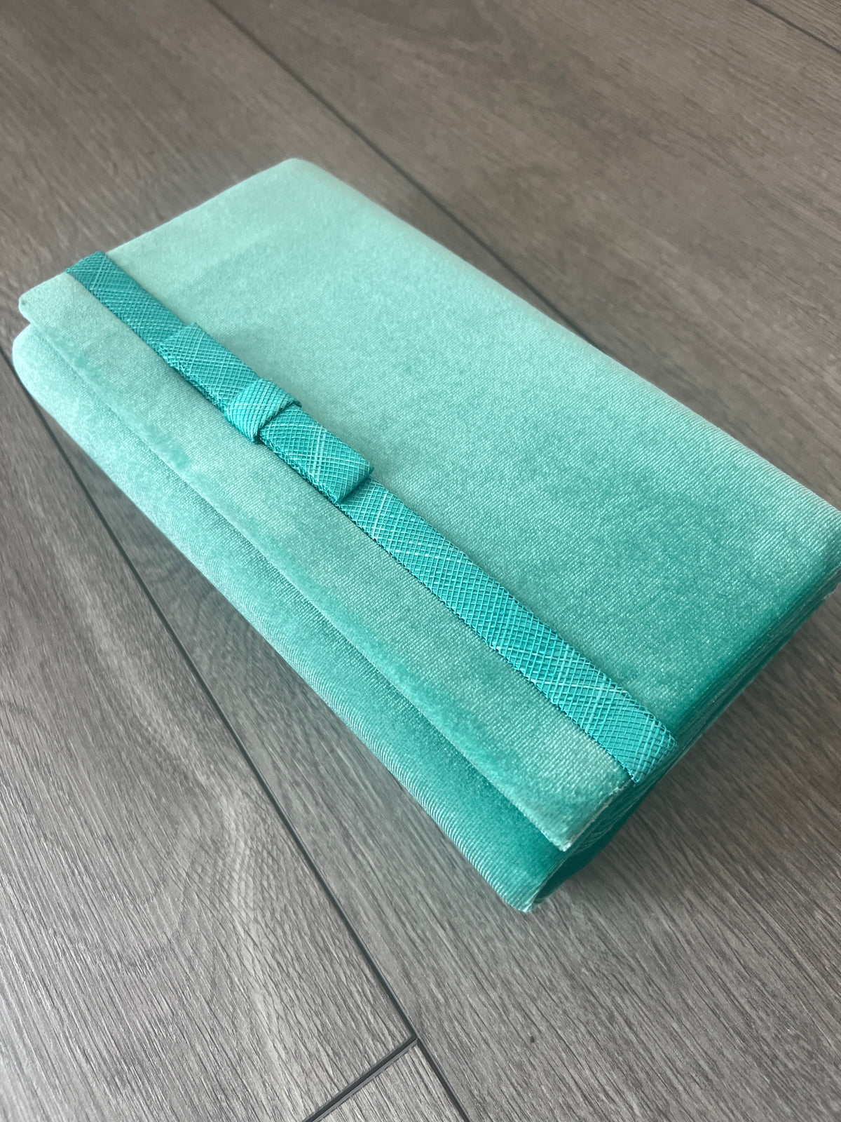 Classic Velvet Lagoon Blue Clutch Bag For Weddings-Fascinators Direct