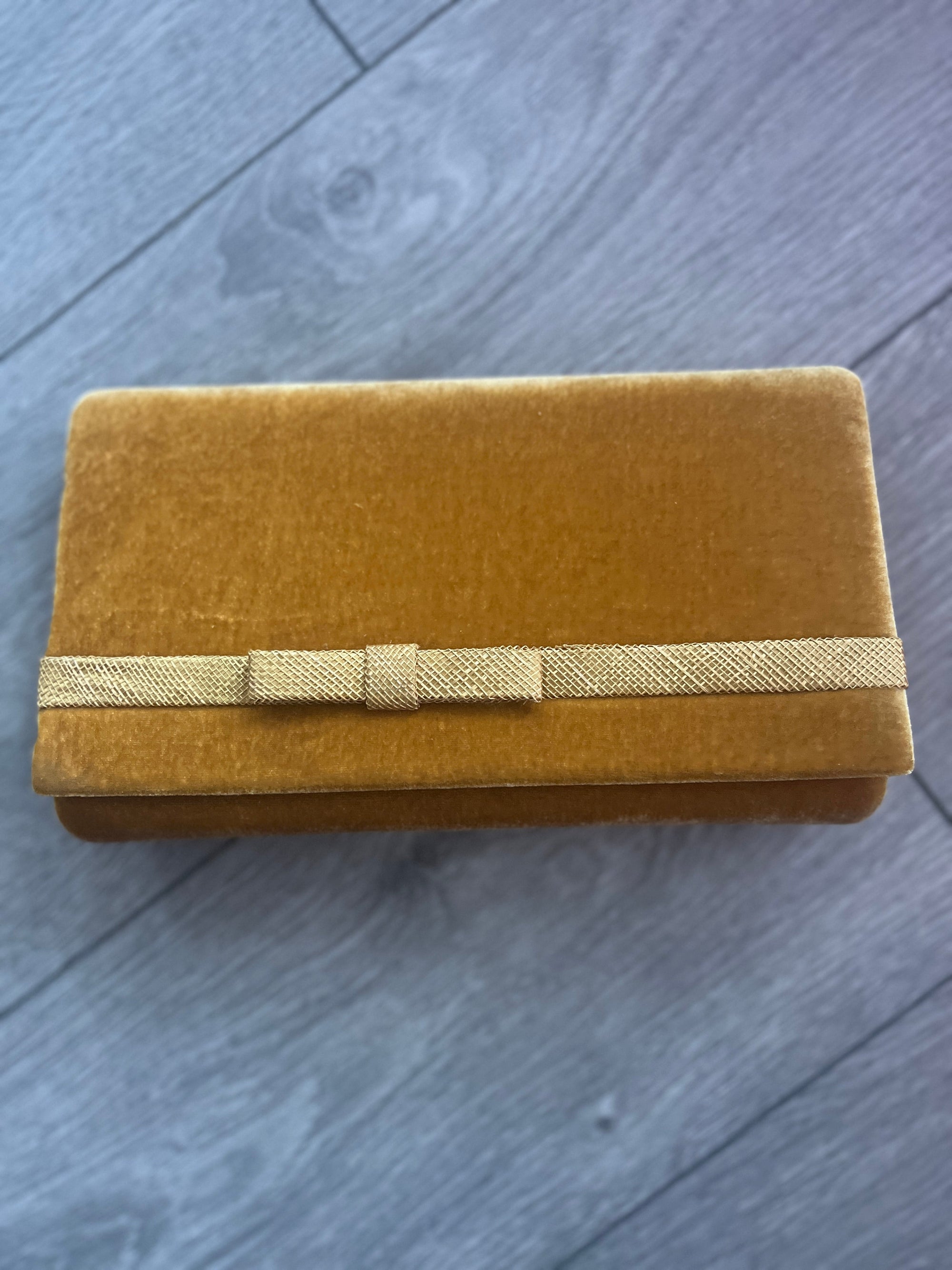 Classic Velvet Mustard Clutch Bag For Weddings-Fascinators Direct