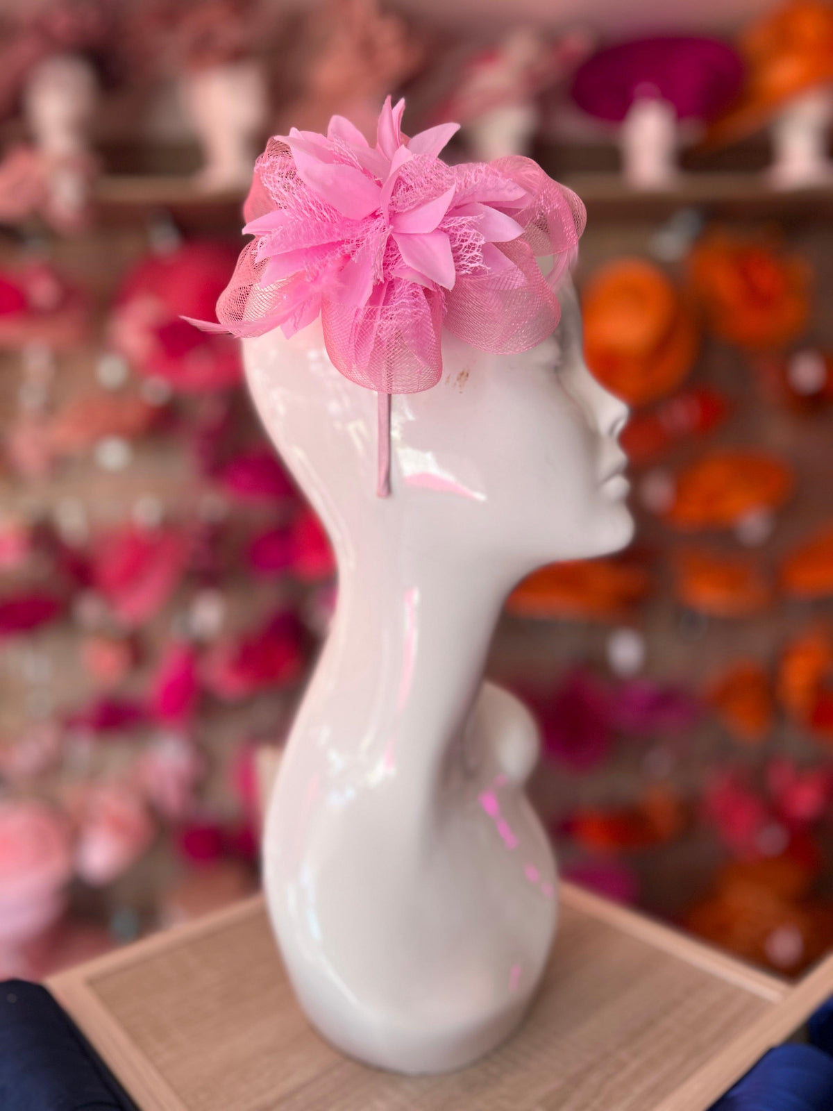Clip In Light Pink Hair Fascinator with Flower &amp; Loops-Fascinators Direct