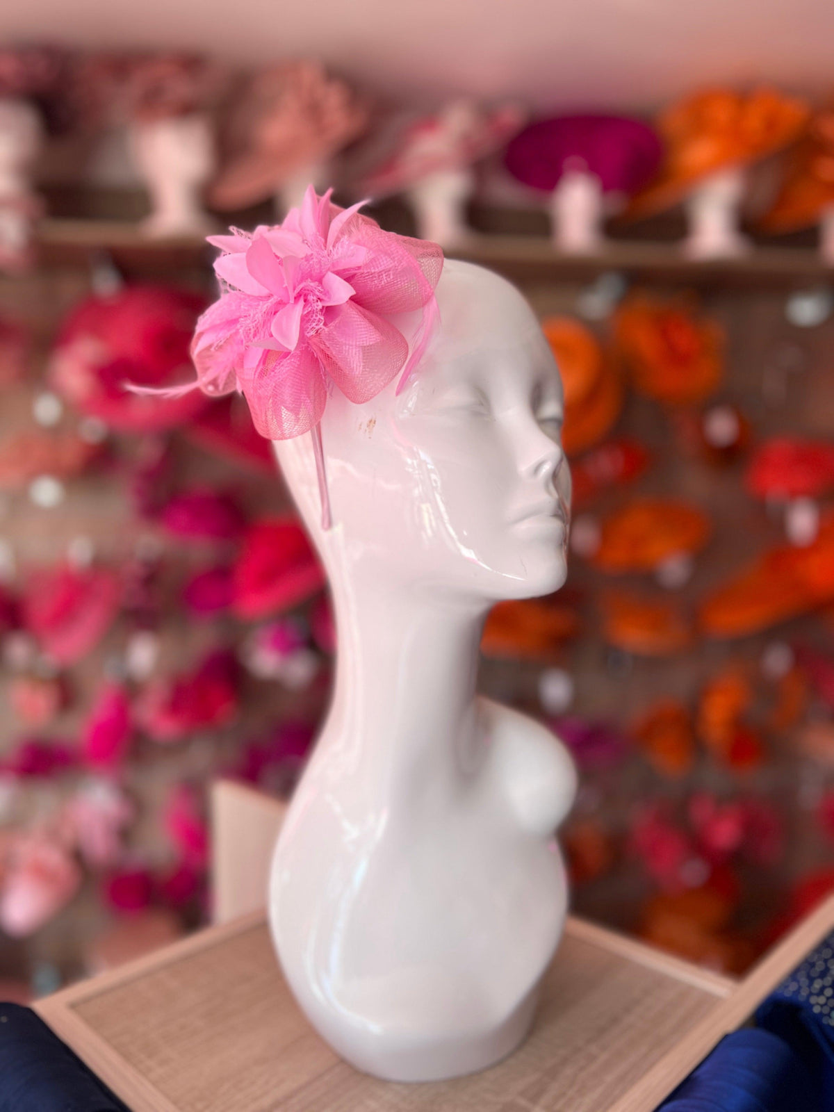 Clip In Light Pink Hair Fascinator with Flower &amp; Loops-Fascinators Direct