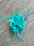 Clip On Aqua Fascinator with Loops & Feather Flower-Fascinators Direct