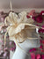 Clip On Nude Fascinator with Loops & Feather Flower-Fascinators Direct