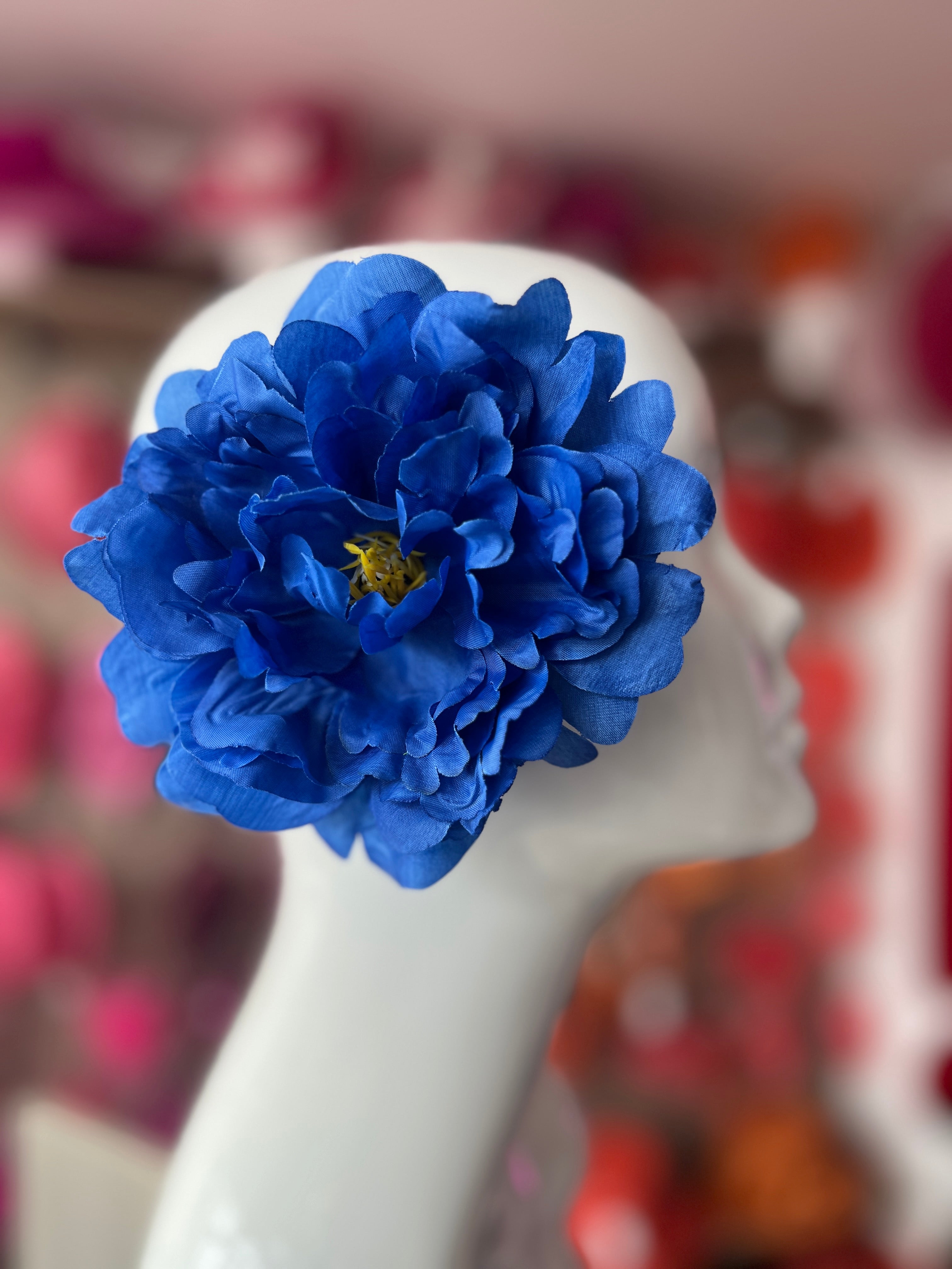 Cobalt Blue Peony Hair flower