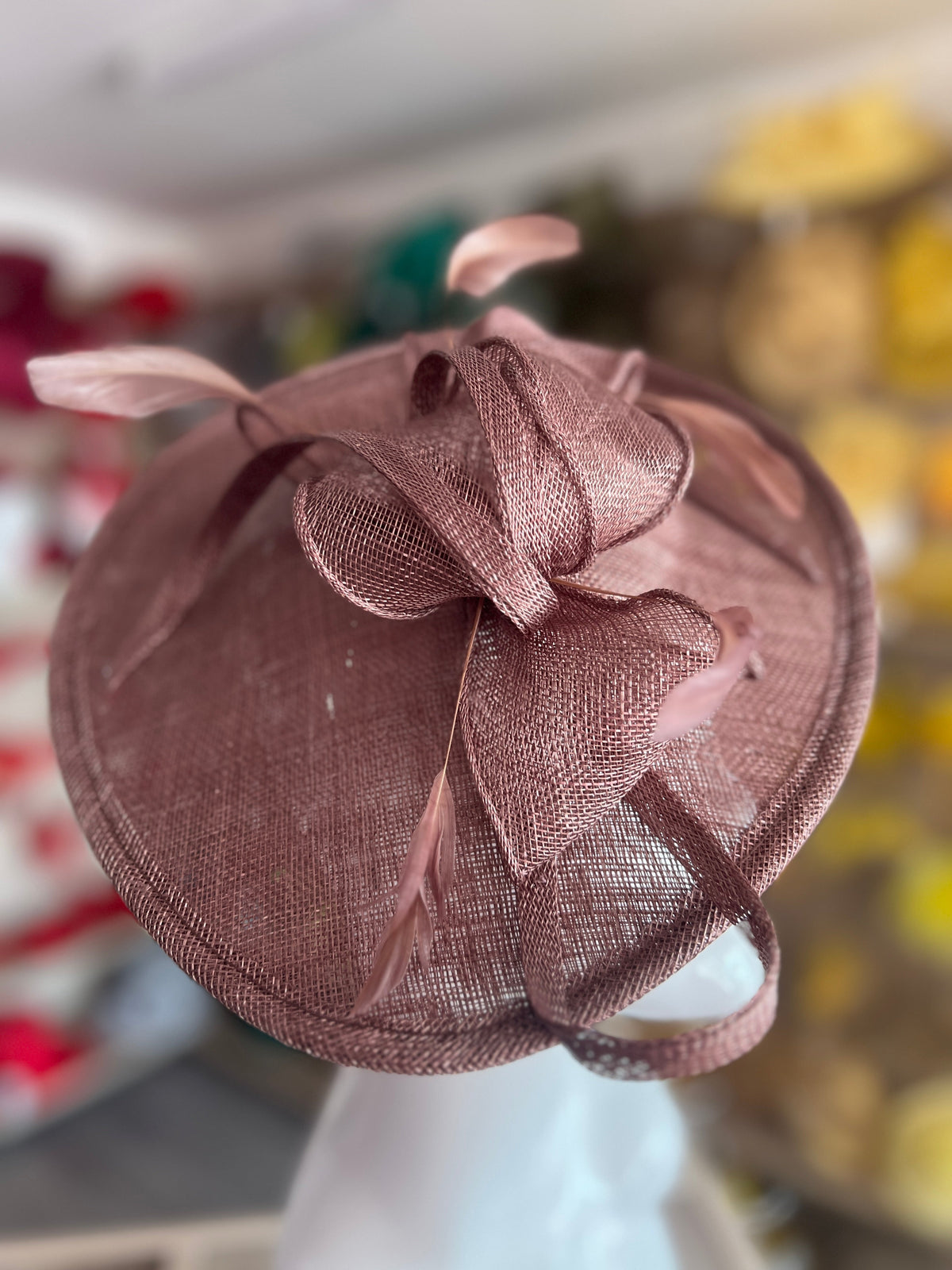 Coffee Teardrop Disc Fascinator-Fascinators Direct