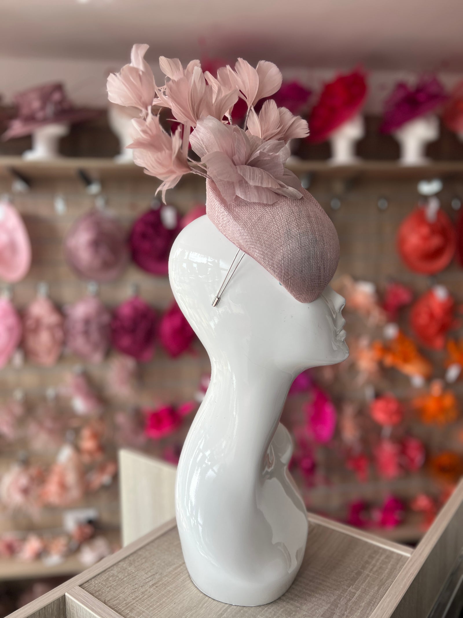 Contoured Cameo Pillbox Fascinator Hat-Fascinators Direct