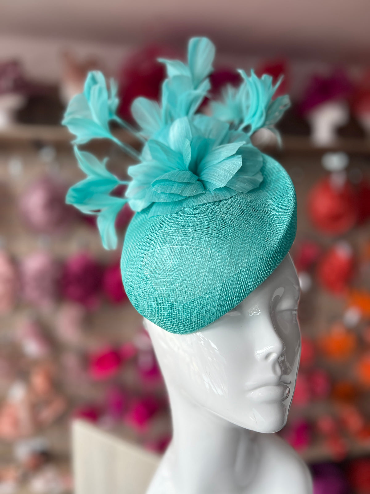 Contoured Peacock Pillbox Fascinator Hat-Fascinators Direct
