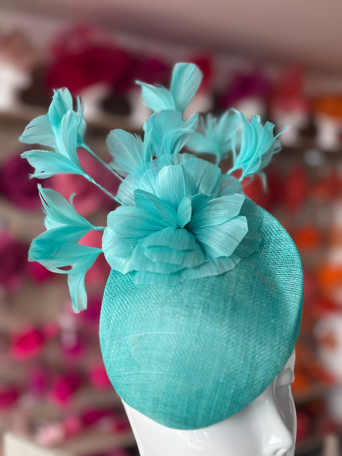 Contoured Peacock Pillbox Fascinator Hat-Fascinators Direct