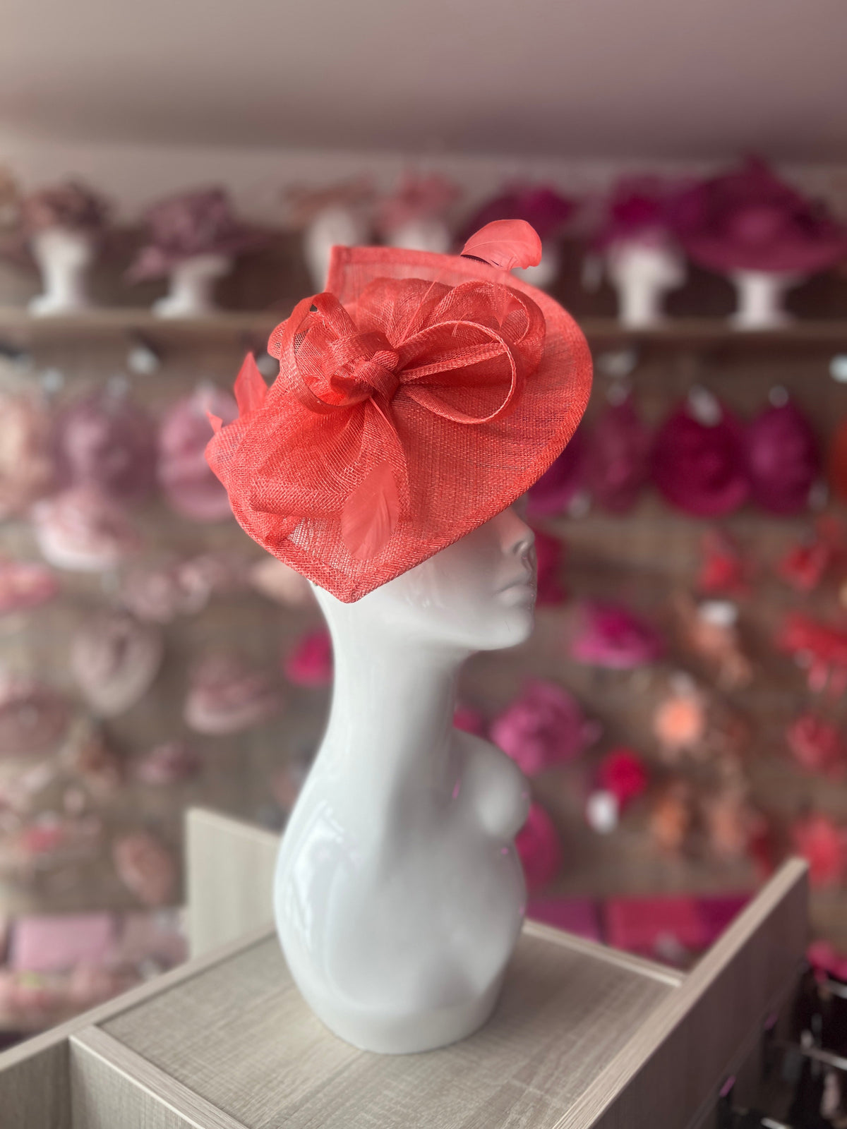 Coral pillbox hat online