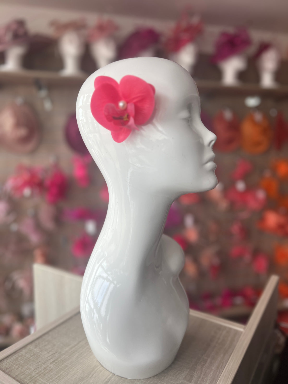Coral Orchid Hair Clip-Fascinators Direct