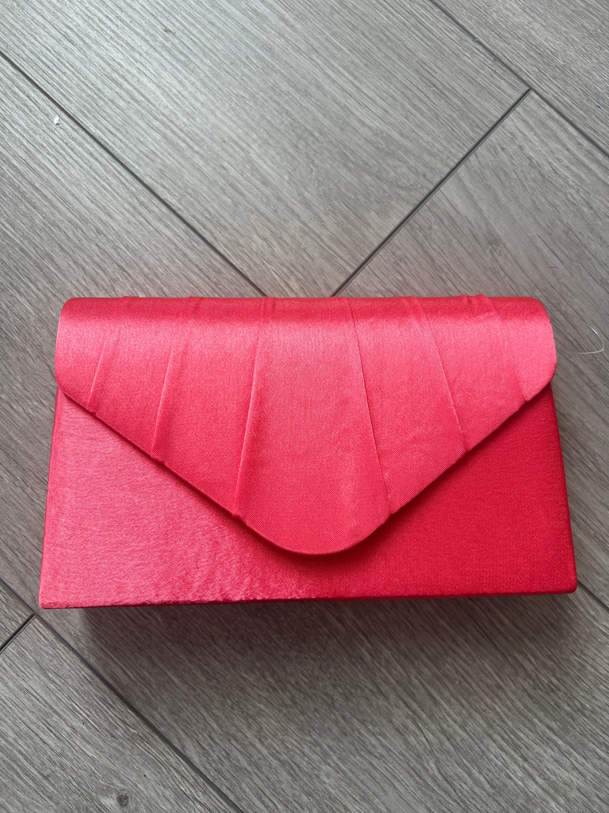 Coral Satin Envelope Clutch Bag-Fascinators Direct