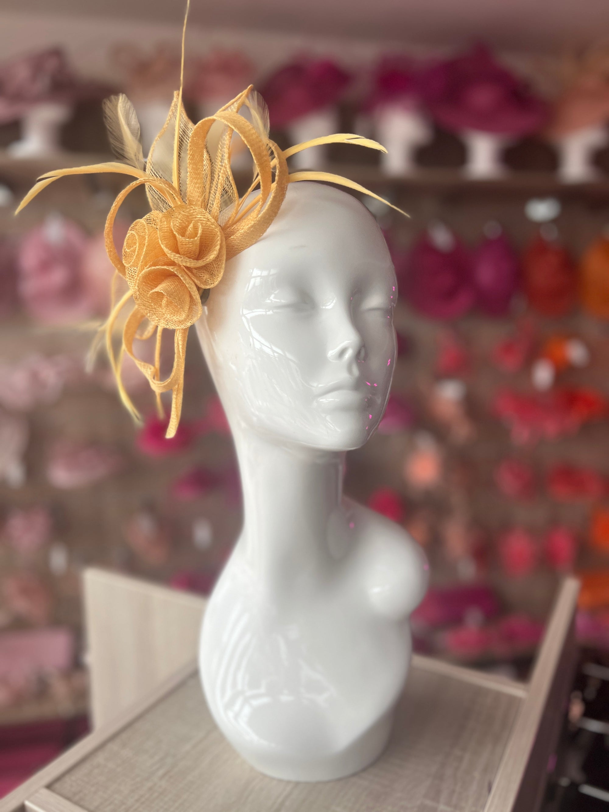 Corn Yellow Flower Fascinator Headband-Fascinators Direct