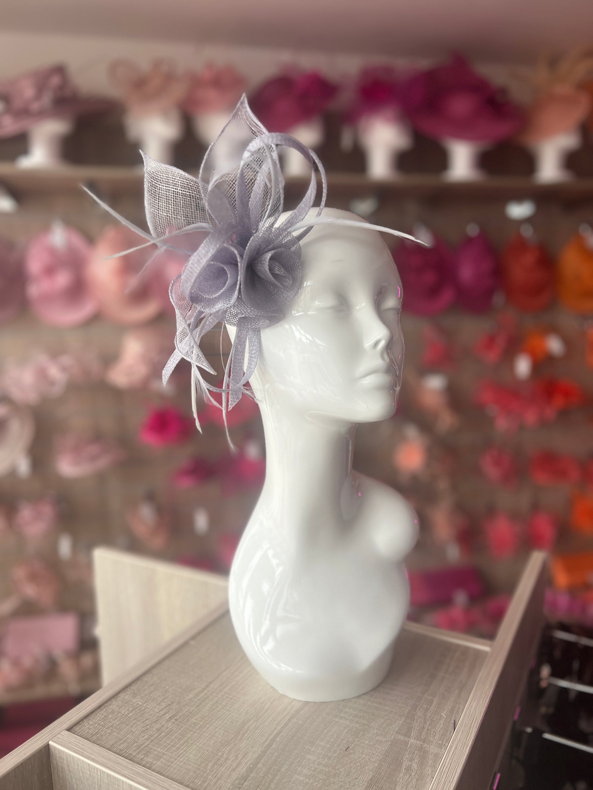 Cornflower Blue Flower Fascinator Headband-Fascinators Direct