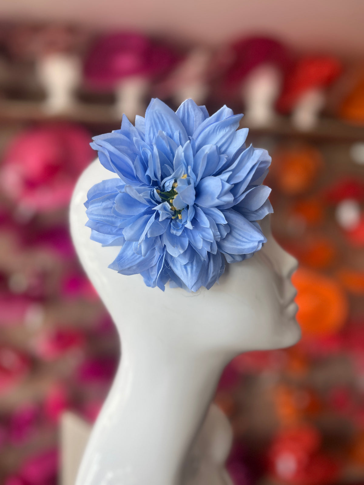 Cornflower Blue Hair Flower Fascinator With Clip-Fascinators Direct