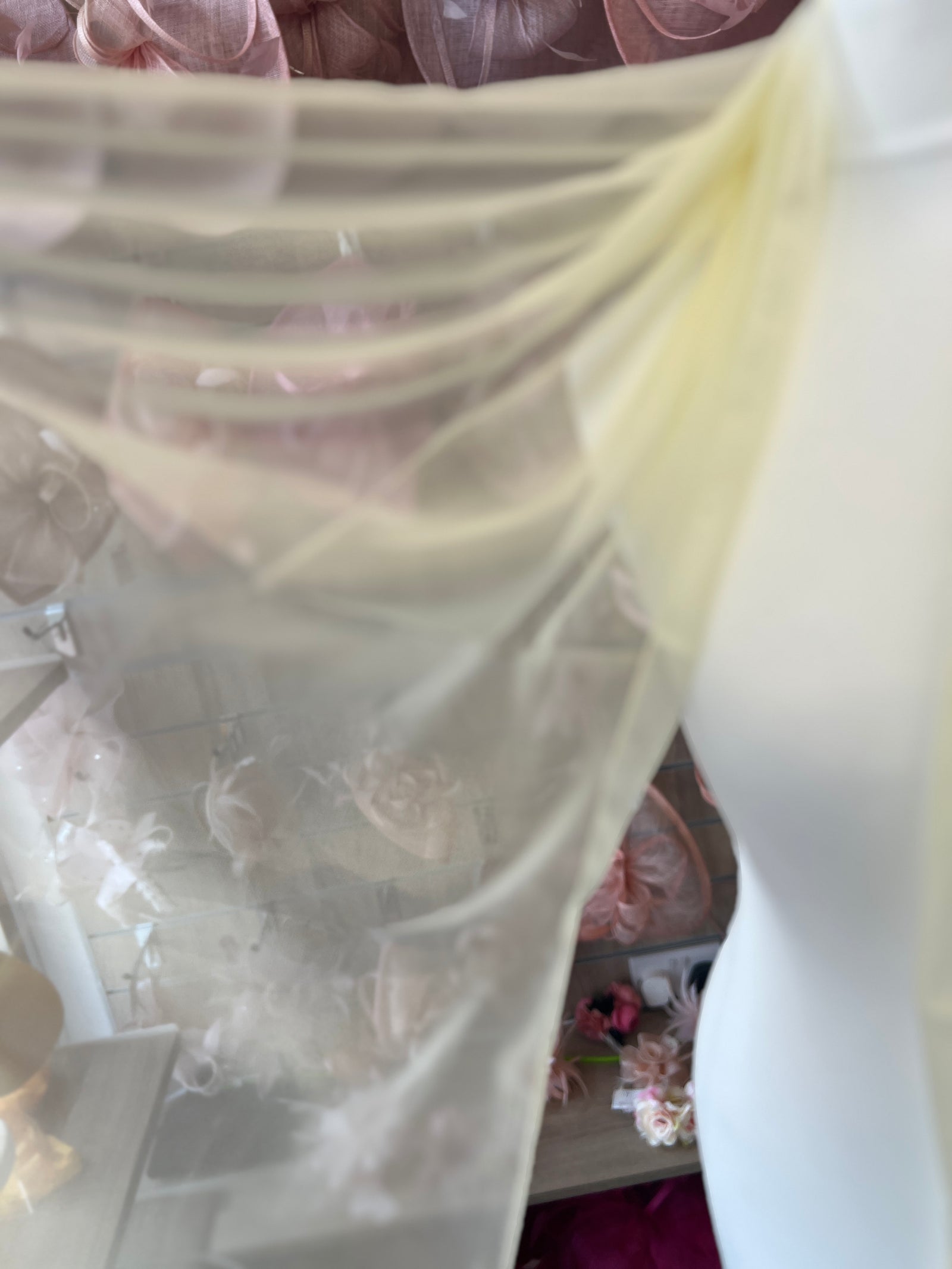 Cream Chiffon Scarf-Fascinators Direct