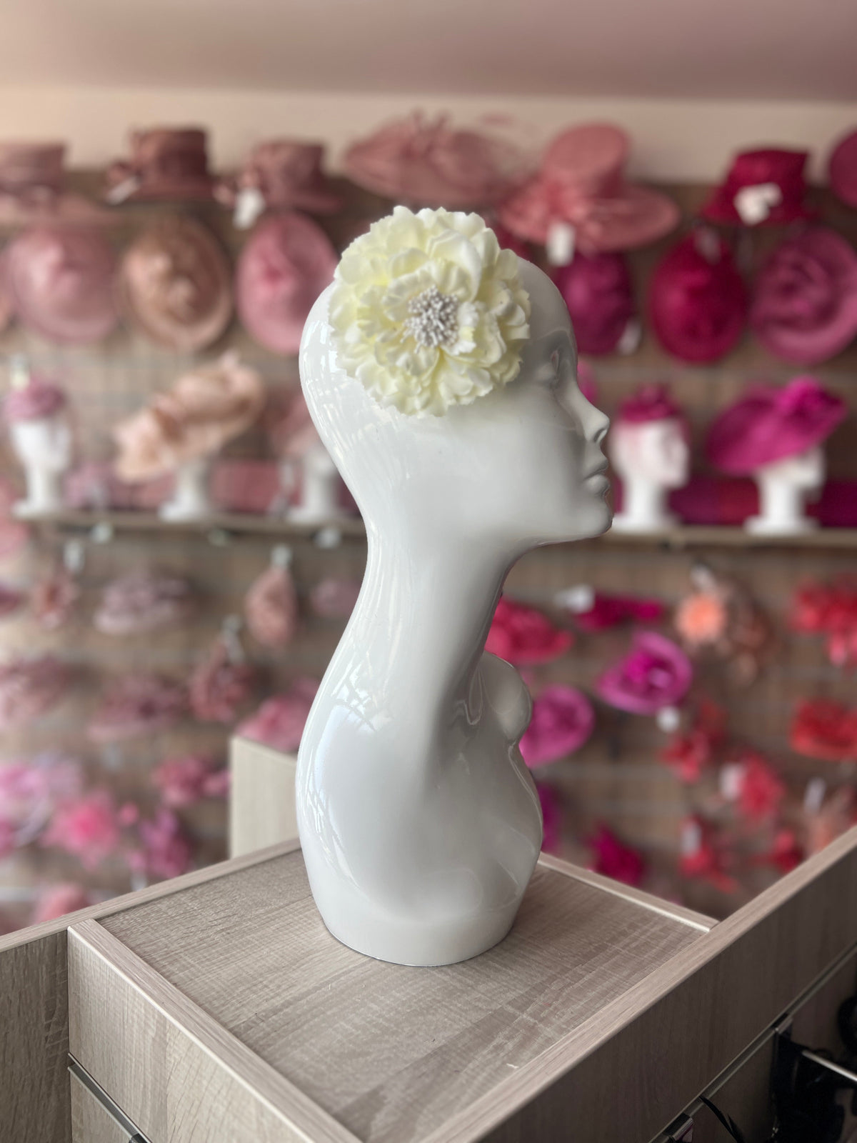 Cream Hair Flower Fascinator Clip-Fascinators Direct