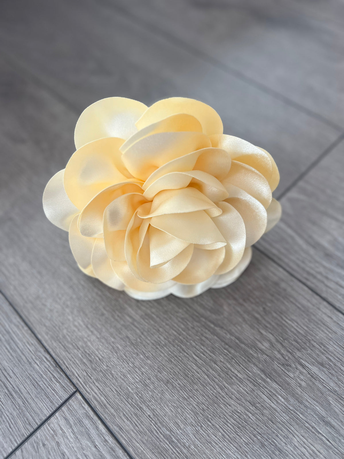 Cream Large Satin Rose Flower Fascinator-Fascinators Direct